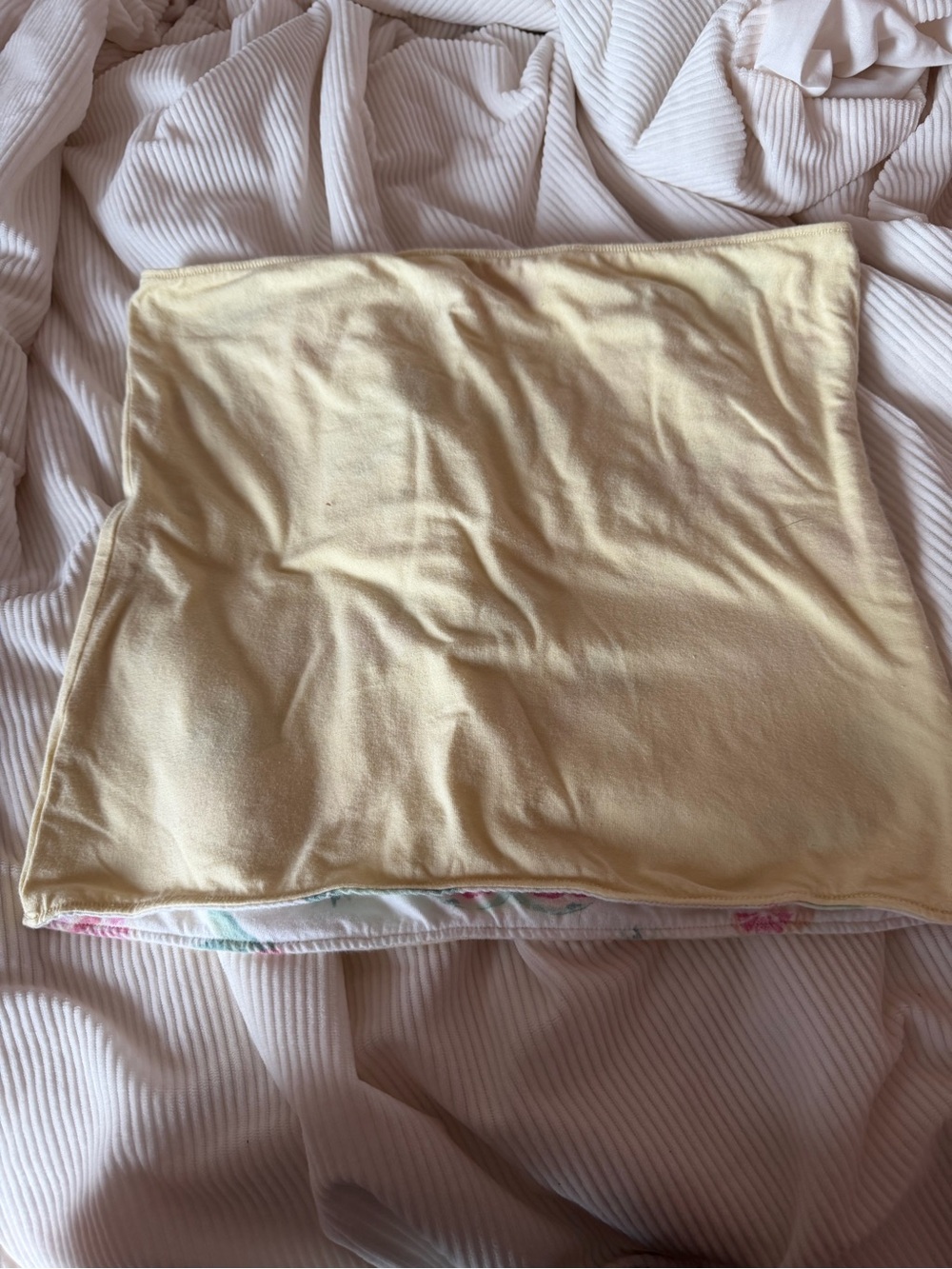 Hollister Pale Yellow Strapless Reversible Crop Top